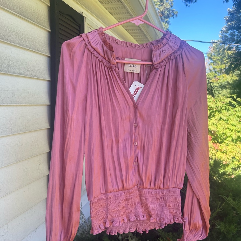 Elie Tahari pink satin top